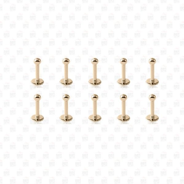 10 Adet Cerrahi Çelik Altın Sarısı Dudak Piercing