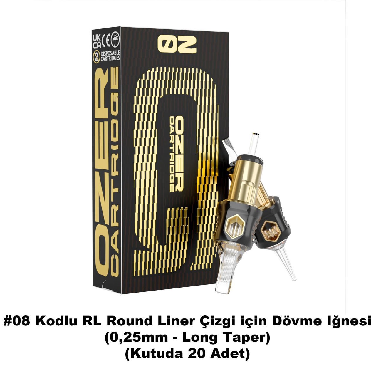 Ozer G #08 Kodlu RL Kartuş Dövme İğnesi Çizgi İçin Cartridge İğne