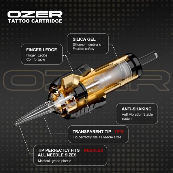 Ozer G #08 Kodlu RL Kartuş Dövme İğnesi Çizgi İçin Cartridge İğne