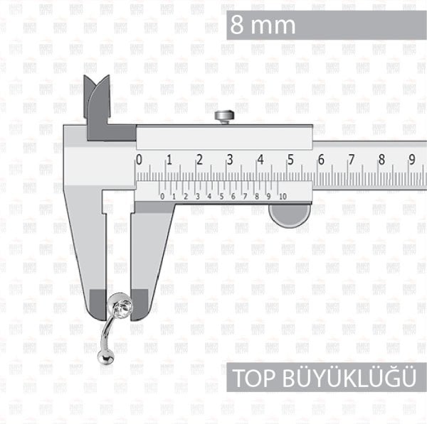 Cerrahi Çelik Beyaz Taşlı Göbek Piercing Cerrahi Çelik Beyaz Taşlı Göbek Piercing Top Büyüklüğü 8 mm - Bar Kalınlığı 1.6 mm - Bar Uzunluğu 10 mm