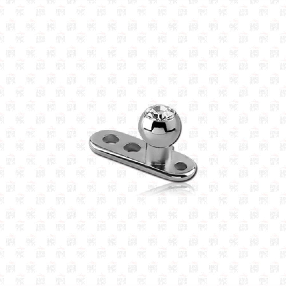 Titanium Dermal Piercing White Stone