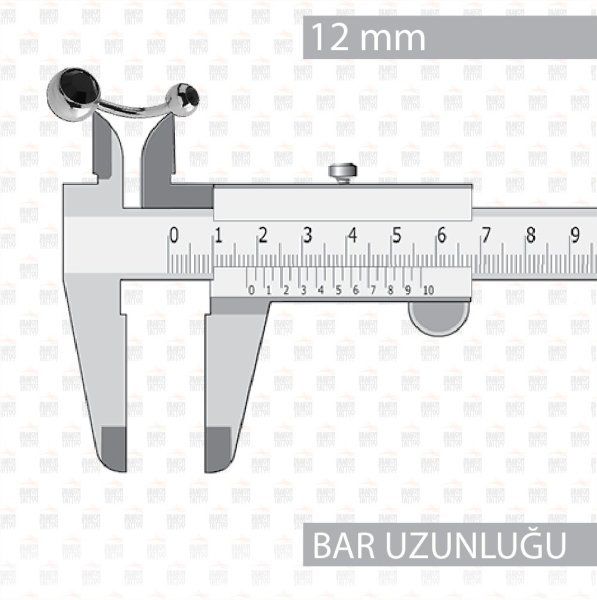 10 Adet Titanyum Çift Siyah Taşlı Göbek Piercing