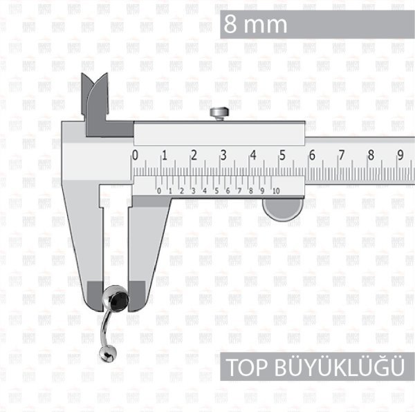 Titanyum Taşlı Göbek Piercing