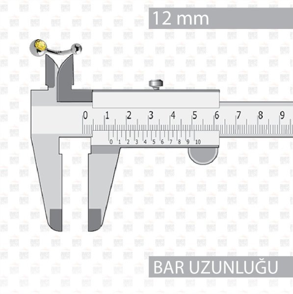 Titanyum Sarı Taşlı Göbek Piercing