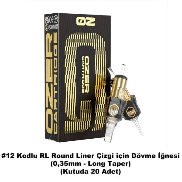 Ozer G #12 Kodlu RL Kartuş Dövme İğnesi Çizgi İçin Cartridge İğne