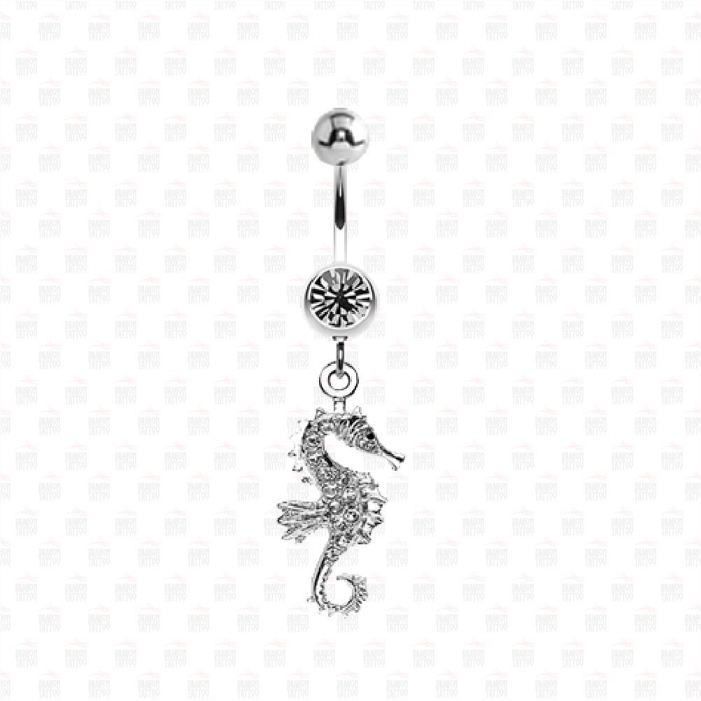 Surgical Steel rocking Sea Horse - Sea Horse Belly Piercing