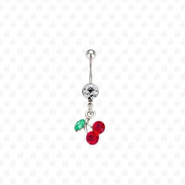 Cerrahi Çelik Sallantılı Cherry - Kiraz Göbek Piercing