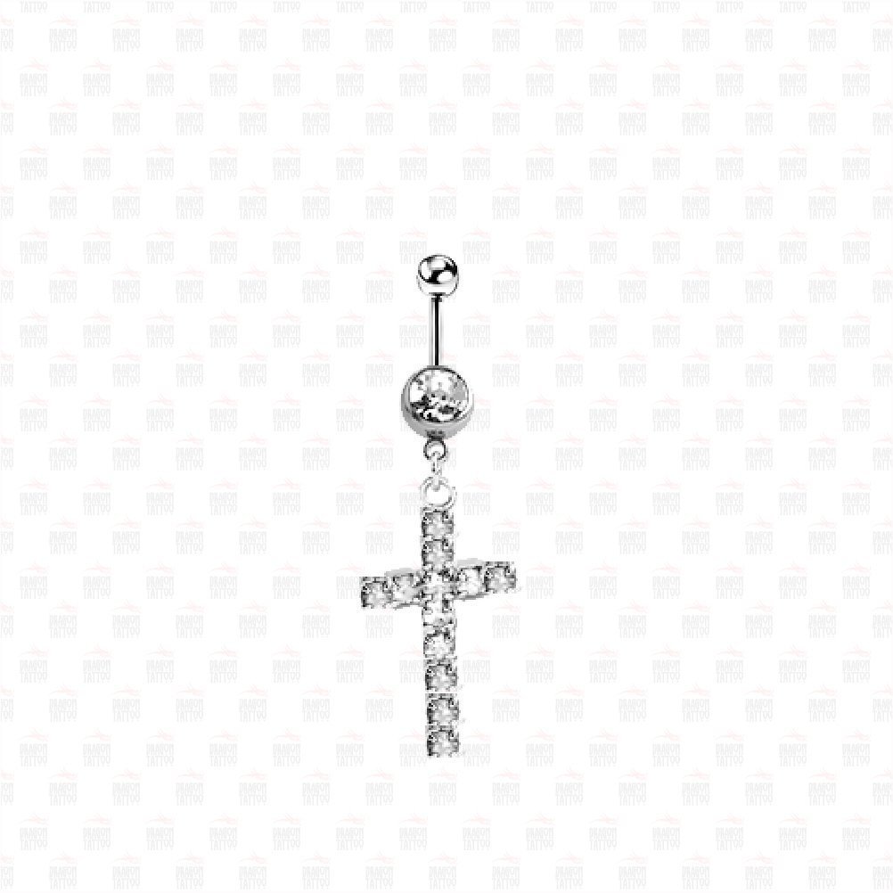 Surgical Steel rocking Cross - Cross Belly Piercing