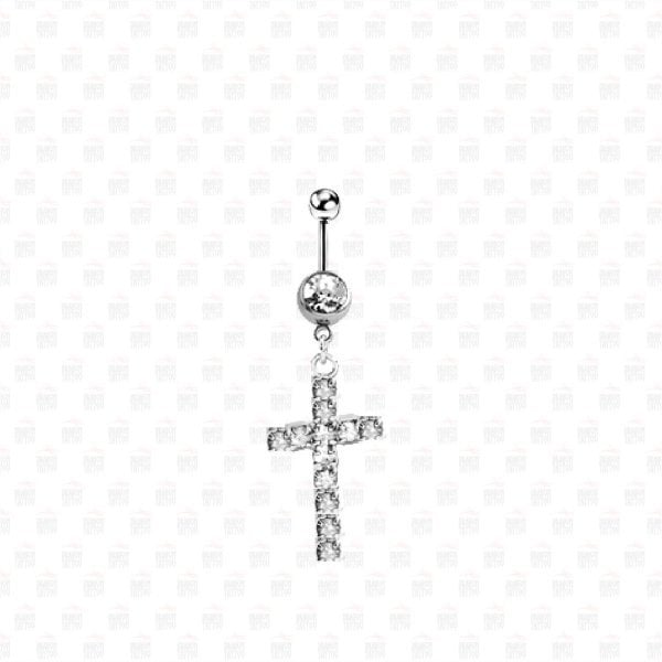 Surgical Steel rocking Cross - Cross Belly Piercing