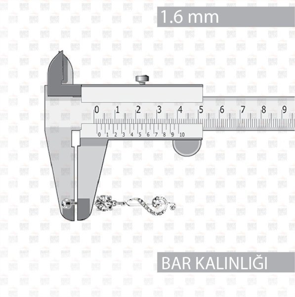 Cerrahi Çelik Sallantılı Sol Anahtarı Göbek Piercing