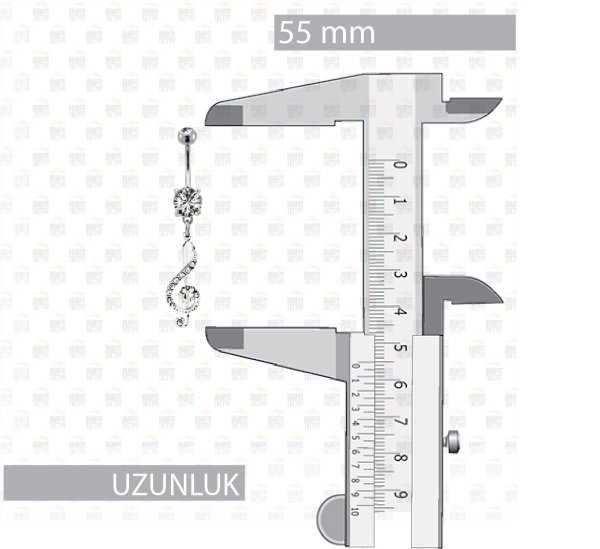 Cerrahi Çelik Sallantılı Sol Anahtarı Göbek Piercing