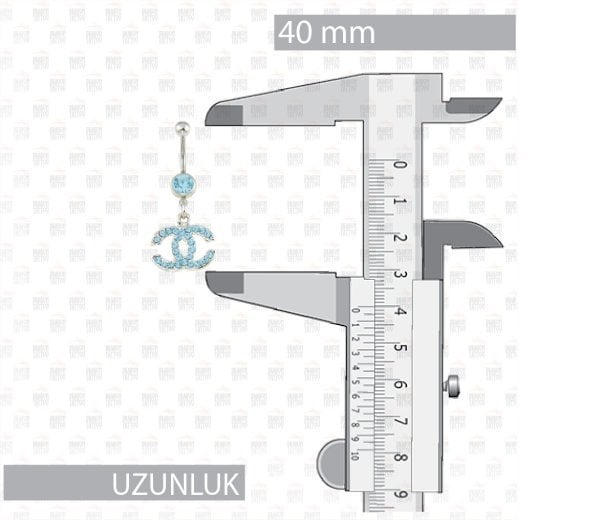 Cerrahi Çelik Sallantılı Chanel CC Göbek Piercing