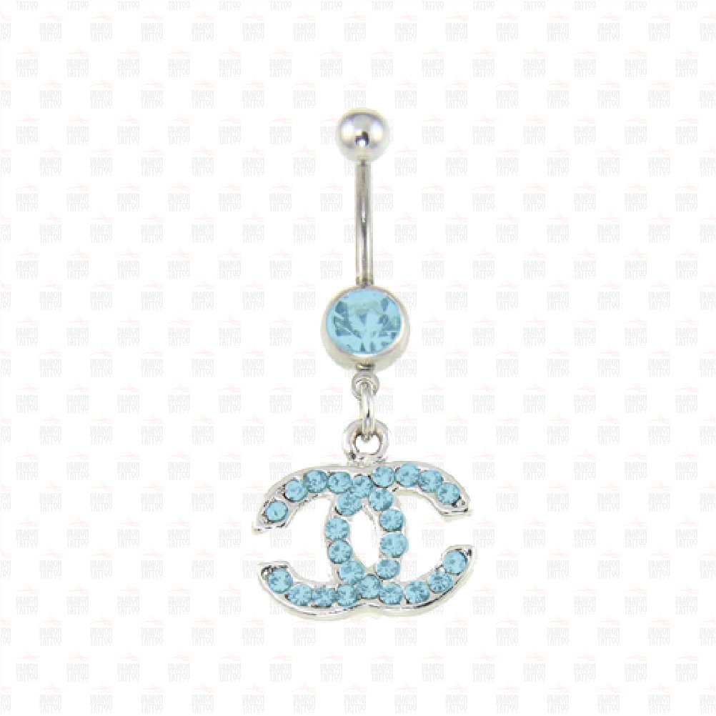 Cerrahi Çelik Sallantılı Chanel CC Göbek Piercing