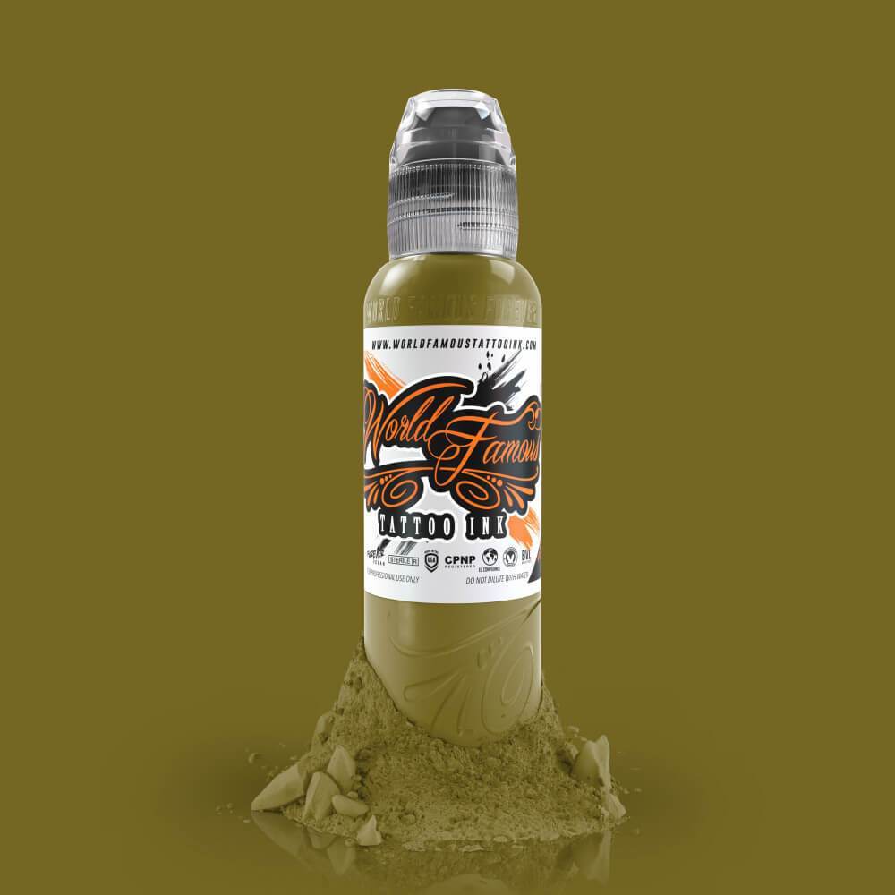 World Famous Ink Sicilian Olive 1/2 oz 15 ml Zeytin Yeşili Dövme Boyası Yarım Oz Boya