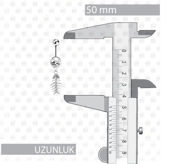 Cerrahi Çelik Sallantılı Fish Bone - Balık Göbek Piercing
