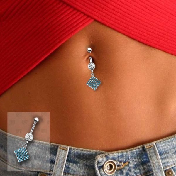 5 Adet Cerrahi Çelik Sallantılı Göbek Piercing