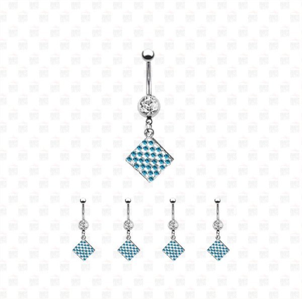 5 Adet Cerrahi Çelik Sallantılı Göbek Piercing