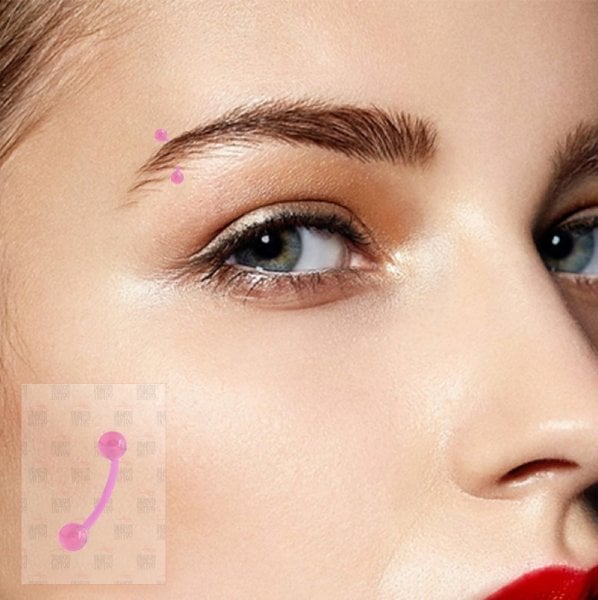 Pink UV Acryl Wenkbrauw Piercing Bioplast