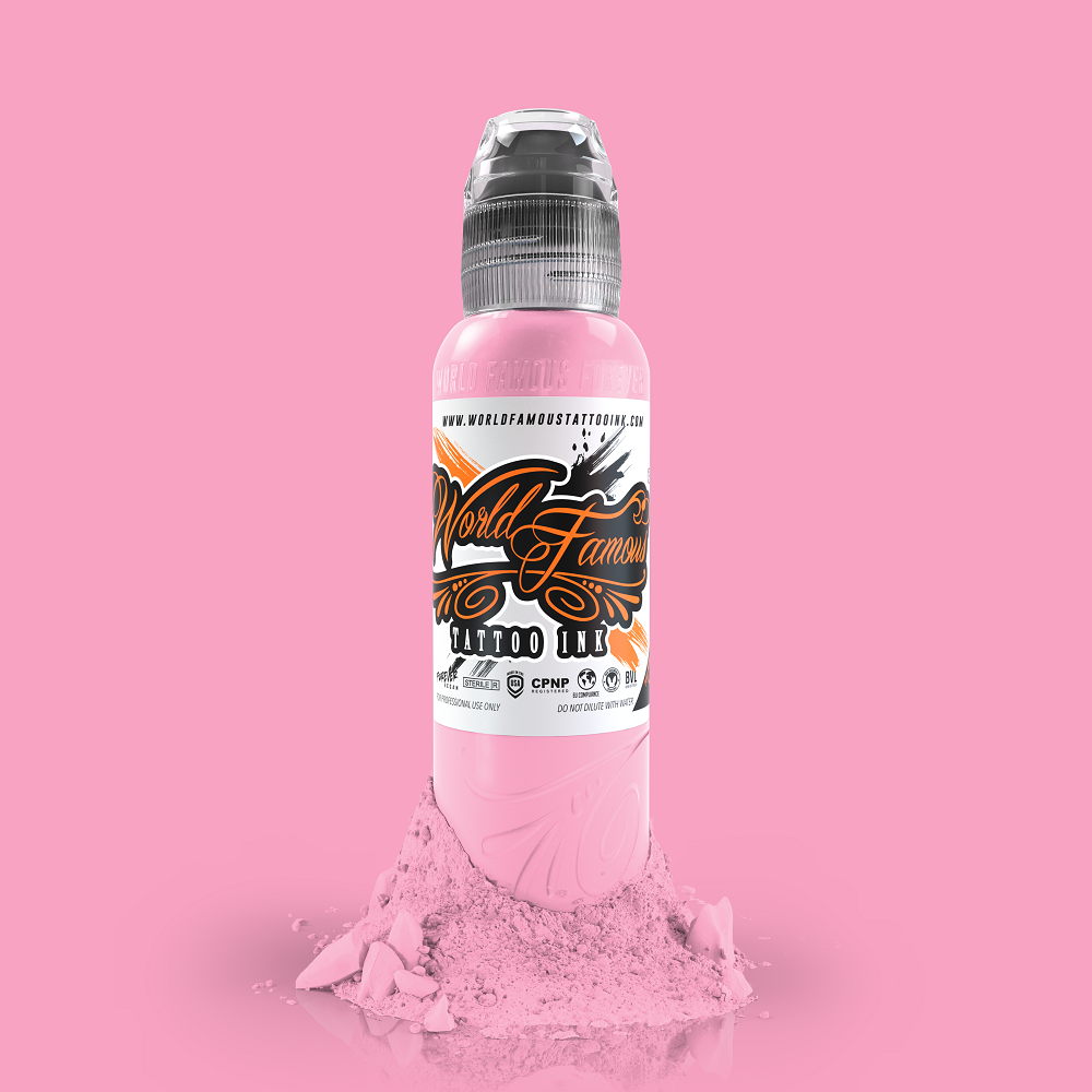 World Famous Tattoo Ink 1 oz 30 ml of Pancho Light Pink Light Pink Tattoo Paint