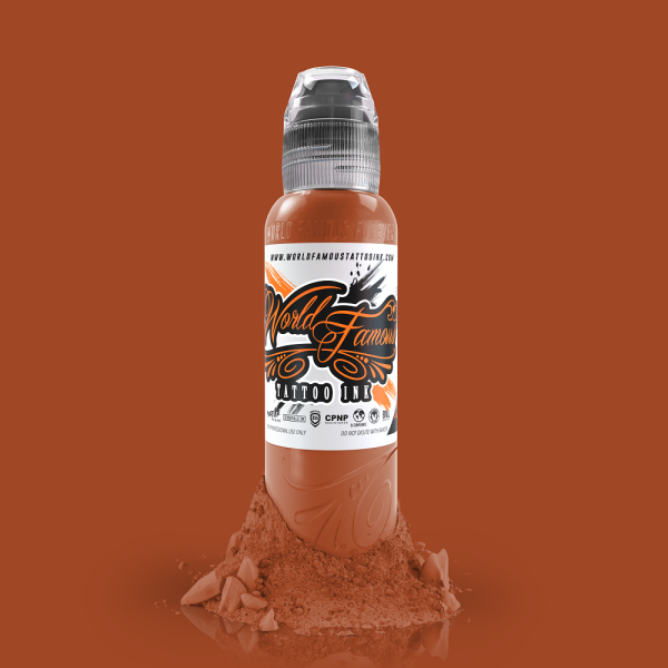 World Famous Tattoo Ink 1 oz Burnt Orange Dark Orange 30 ml of tattoo inks