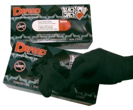 Verdediger Zwarte Latex Tatoeage Handschoenen Large (Large Size)