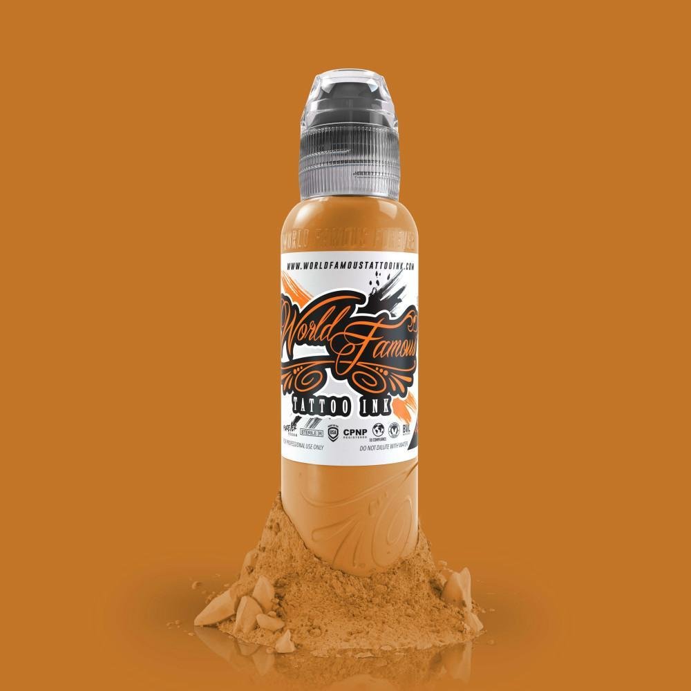 World Famous Tattoo Ink Tattoo Eiffel Tower 1 oz 30 ml Dark Yellow Paint
