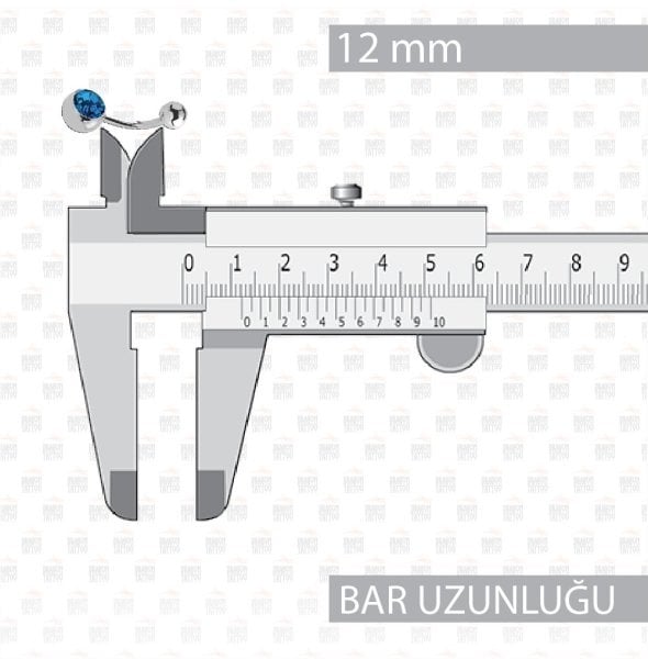 Cerrahi Çelik Taşlı Göbek Piercing