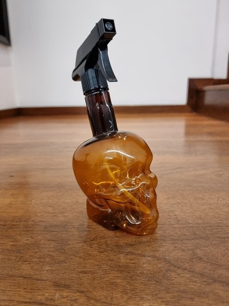 Plastik Temizleme Şişesi Kuru Kafa Kahverengi Sprey Şişe 600 ml Şeffaf
