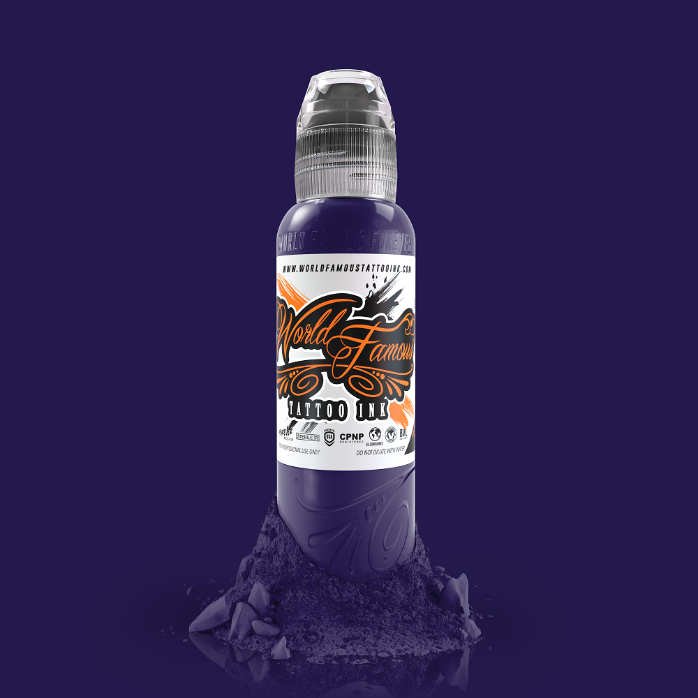 Tattoo Ink World Famous Amsterdam Purple Purple 1 oz 30 ml of tattoo inks
