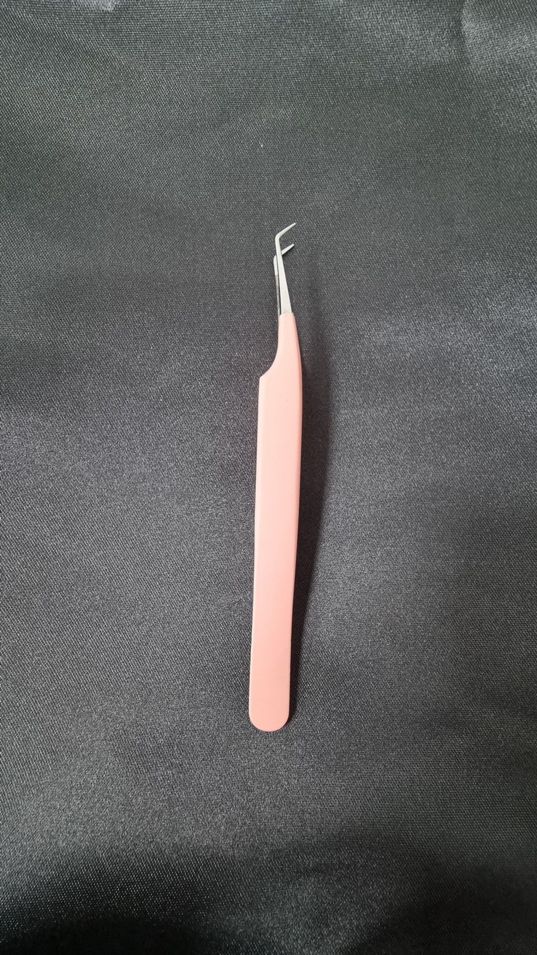 Açık Pembe Kıvrımlı İpek Kirpik Cımbızı - Anti Manyetik Cımbız 3