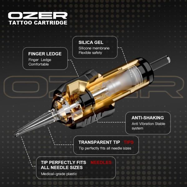 Ozer G #10 Kodlu RS Kartuş Dövme İğnesi Gölge ve Dolgu İçin Cartridge İğne