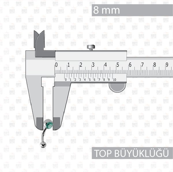 Titanyum Taşlı Göbek Piercing