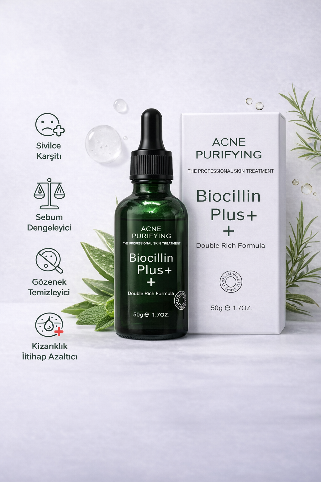 Biocillin Plus Acne Purifying Akne Sivilce Karşıtı Cilt Bakım Serumu 50ml