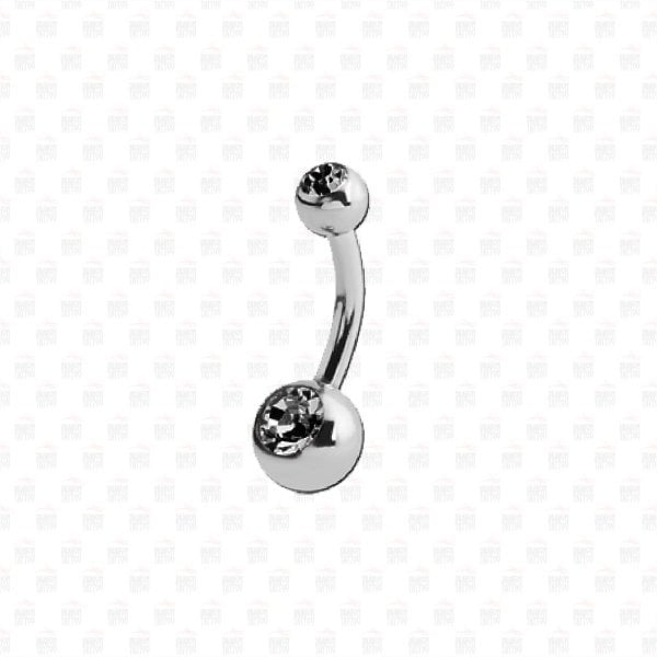 Dual Titanium navelpiercing met stenen