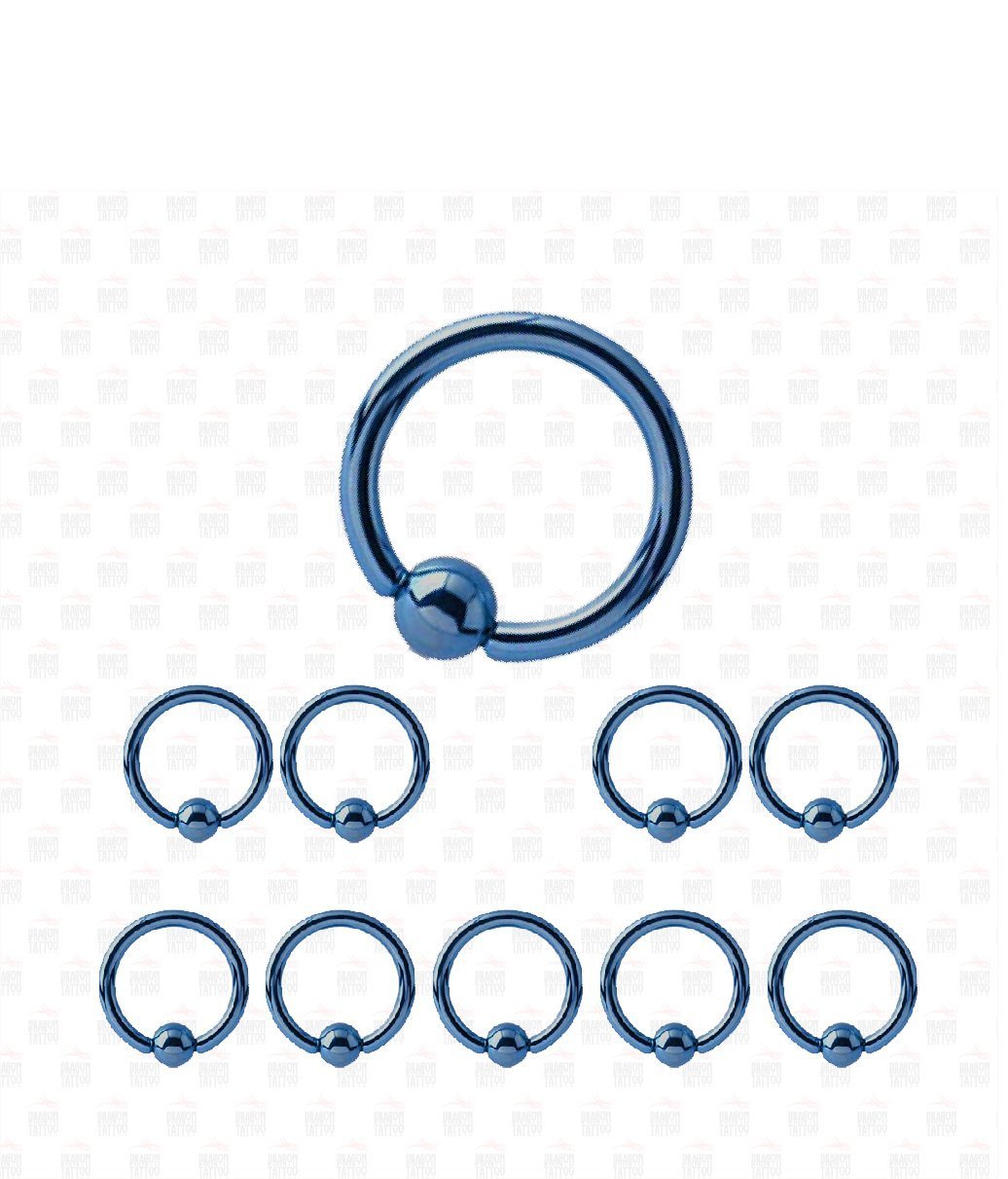 10 Community Elke blauwe kleur Ring Piercing Chirurgisch Staal
