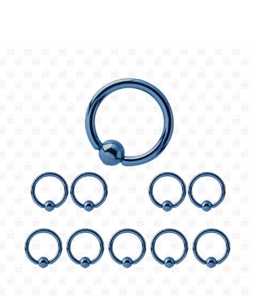 10 Community Elke blauwe kleur Ring Piercing Chirurgisch Staal
