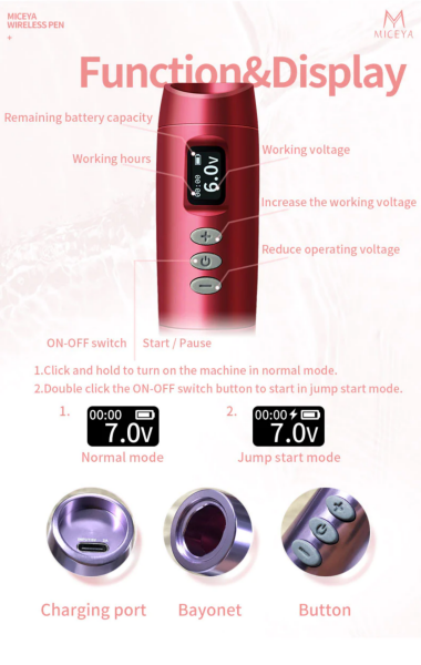 Bronc Tulipa Wireless Kablosuz Rotary Pen Dövme Makinesi