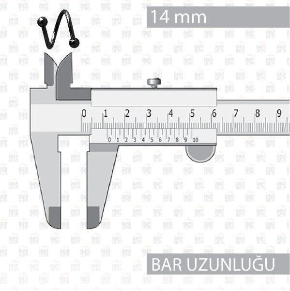 Cerrahi Çelik Siyah Burgulu Piercing