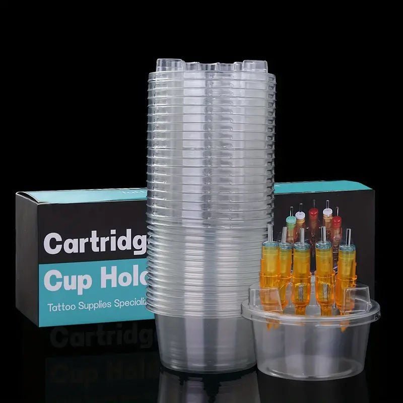 Cartridge Needle Cup Holder 20 Adet / Paket Kartuş İğne Standı ve İğne Temizleme Kabı