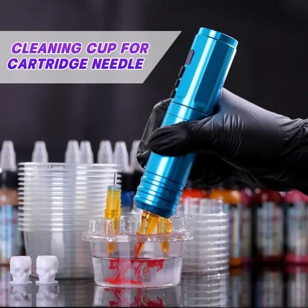 Cartridge Needle Cup Holder 20 Adet / Paket Kartuş İğne Standı ve İğne Temizleme Kabı