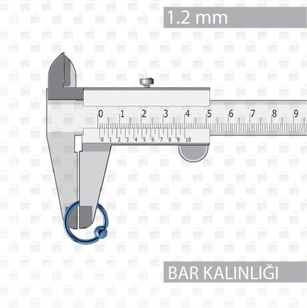 Cerrahi Çelik Toplu Mavi Halka Piercing Cerrahi Çelik Toplu Mavi Halka Piercing Halka Genişliği 10mm - Top Büyüklüğü 3 mm - Bar Kalınlığı 1.2mm