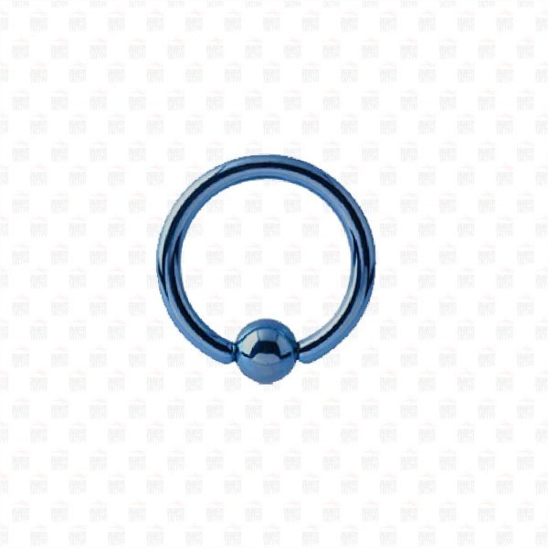 Cerrahi Çelik Toplu Mavi Halka Piercing Cerrahi Çelik Toplu Mavi Halka Piercing Halka Genişliği 10mm - Top Büyüklüğü 3 mm - Bar Kalınlığı 1.2mm