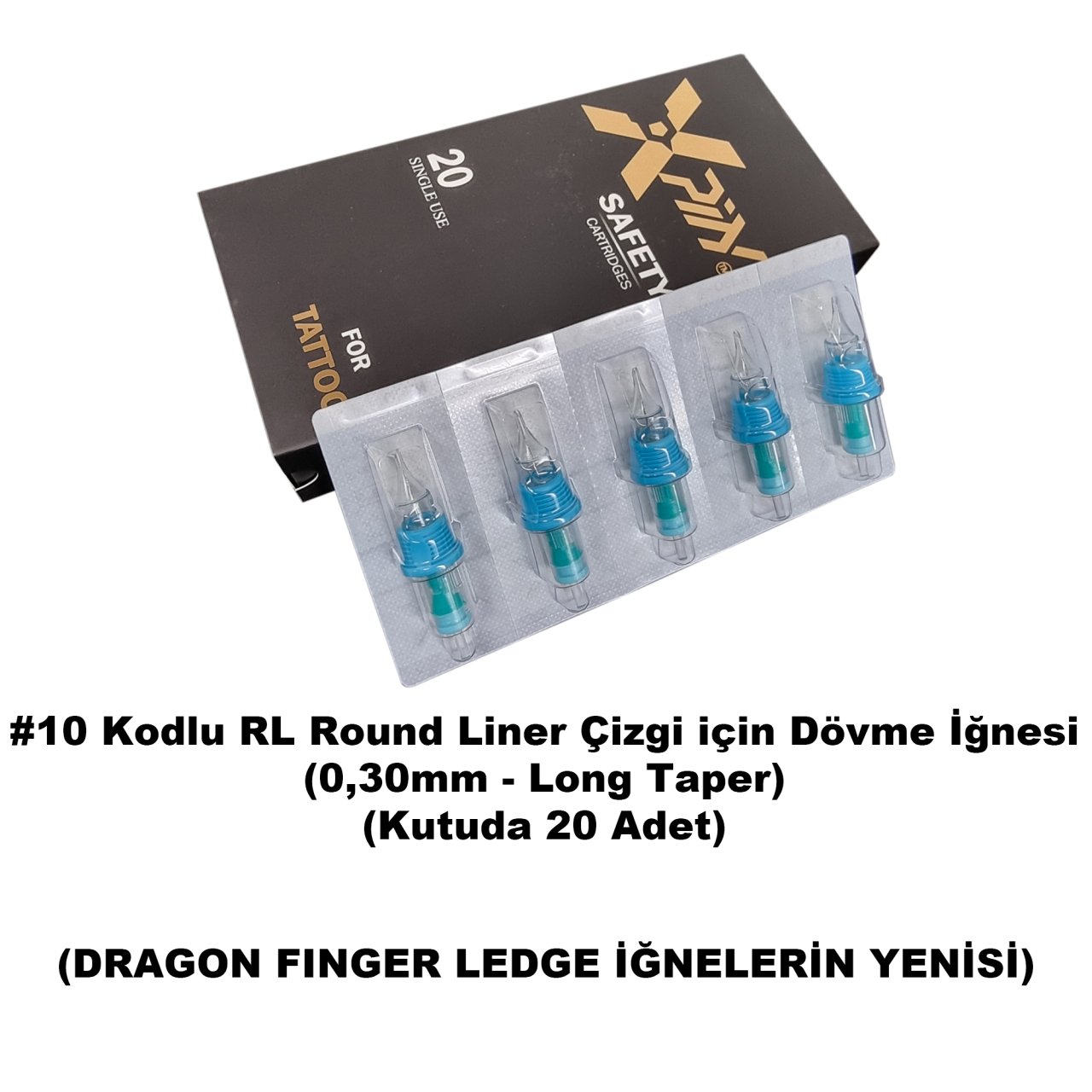 Dragon Xpin Finger Ledge #10 Kodlu RL Kartuş Dövme İğnesi Çizgi İçin Cartridge İğne 1001 RL