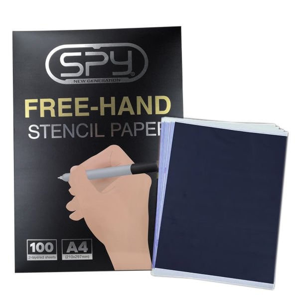 SPY Freehand El Çizimi Karbon Dövme Transfer Kağıdı A4 Boyutunda 1 Kutu (100 Adet)