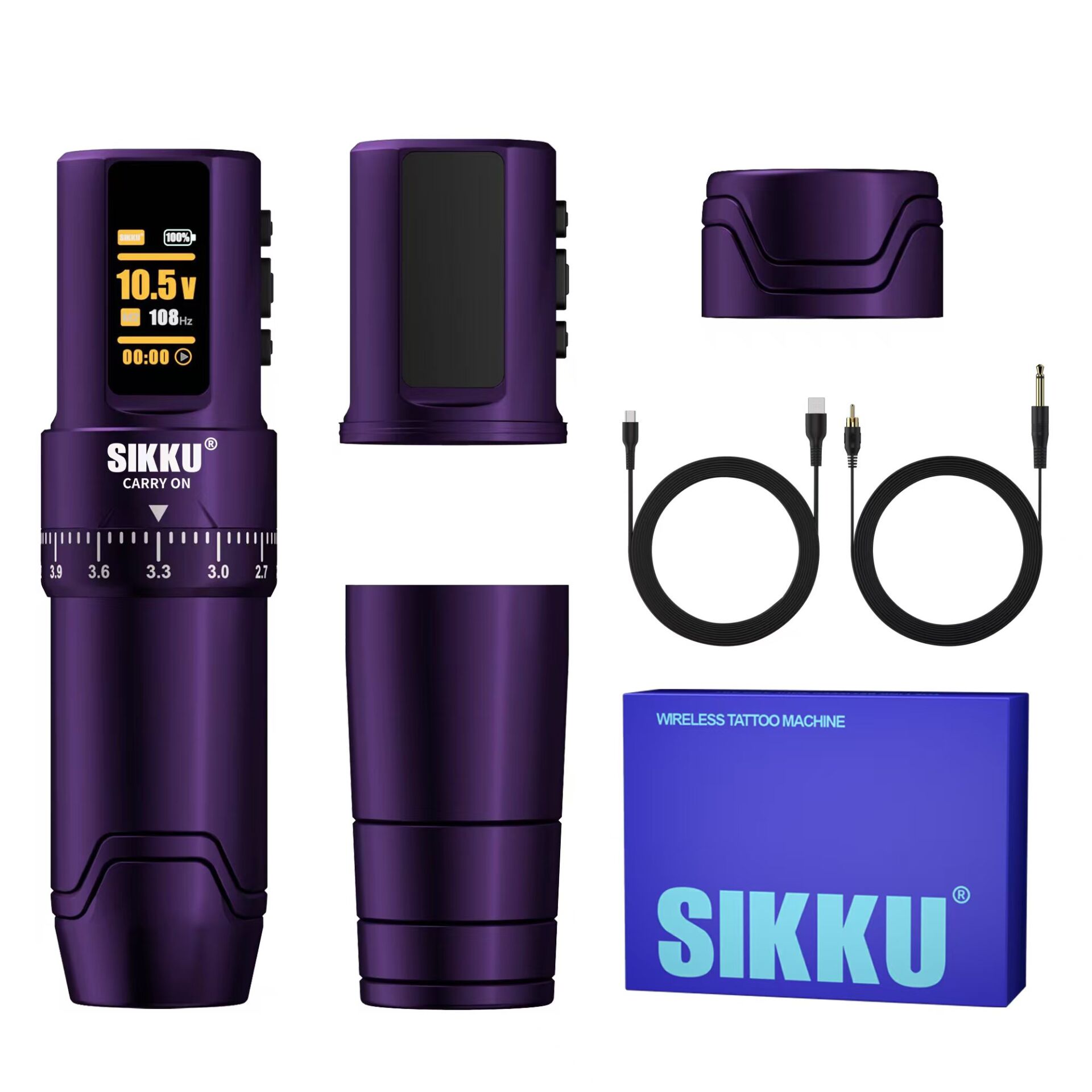 SIKKU CARRY ON KABLOSUZ BATARYALI DEĞİŞTİRİLEBİLİR STROKE KALICI MAKYAJ VE DÖVME MAKİNESİ MOR