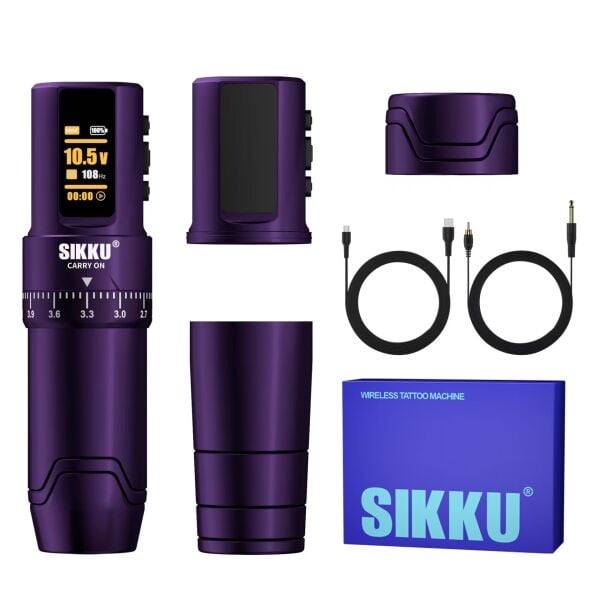 SIKKU CARRY ON KABLOSUZ BATARYALI DEĞİŞTİRİLEBİLİR STROKE KALICI MAKYAJ VE DÖVME MAKİNESİ MOR