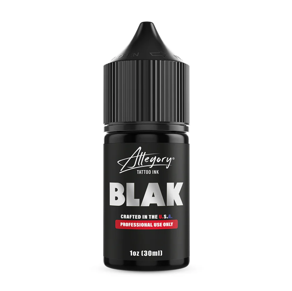 Allegory Blak Premium Çizgi ve Gölge için Siyah Dövme Boyası 1 oz 30 ml