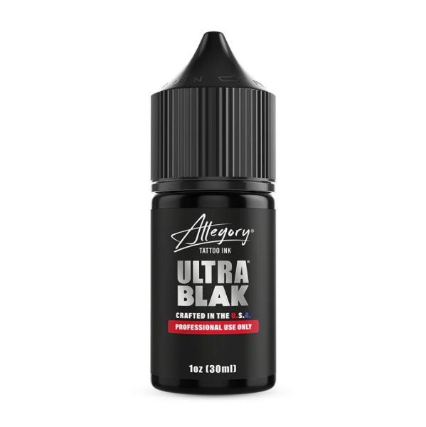 Allegory Ultra Blak Premium Çizgi ve Dolgu için Siyah Dövme Boyası 1 oz 30 ml