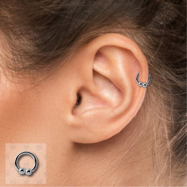 10 Adet Cerrahi Çelik Çift Toplu Halka Piercing