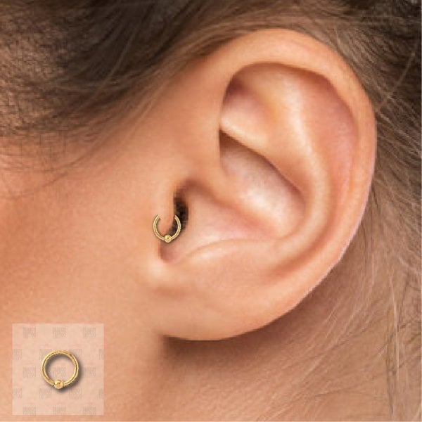 Cerrahi Çelik Toplu Halka Altın Sarısı Tragus Piercing